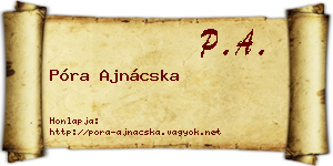Póra Ajnácska névjegykártya
